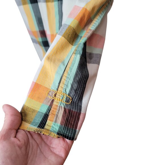 Oakley Mens Multicolor Plaid Short Sleeve Button-Up Shirt With Front Pockets - Picture 5 of 12